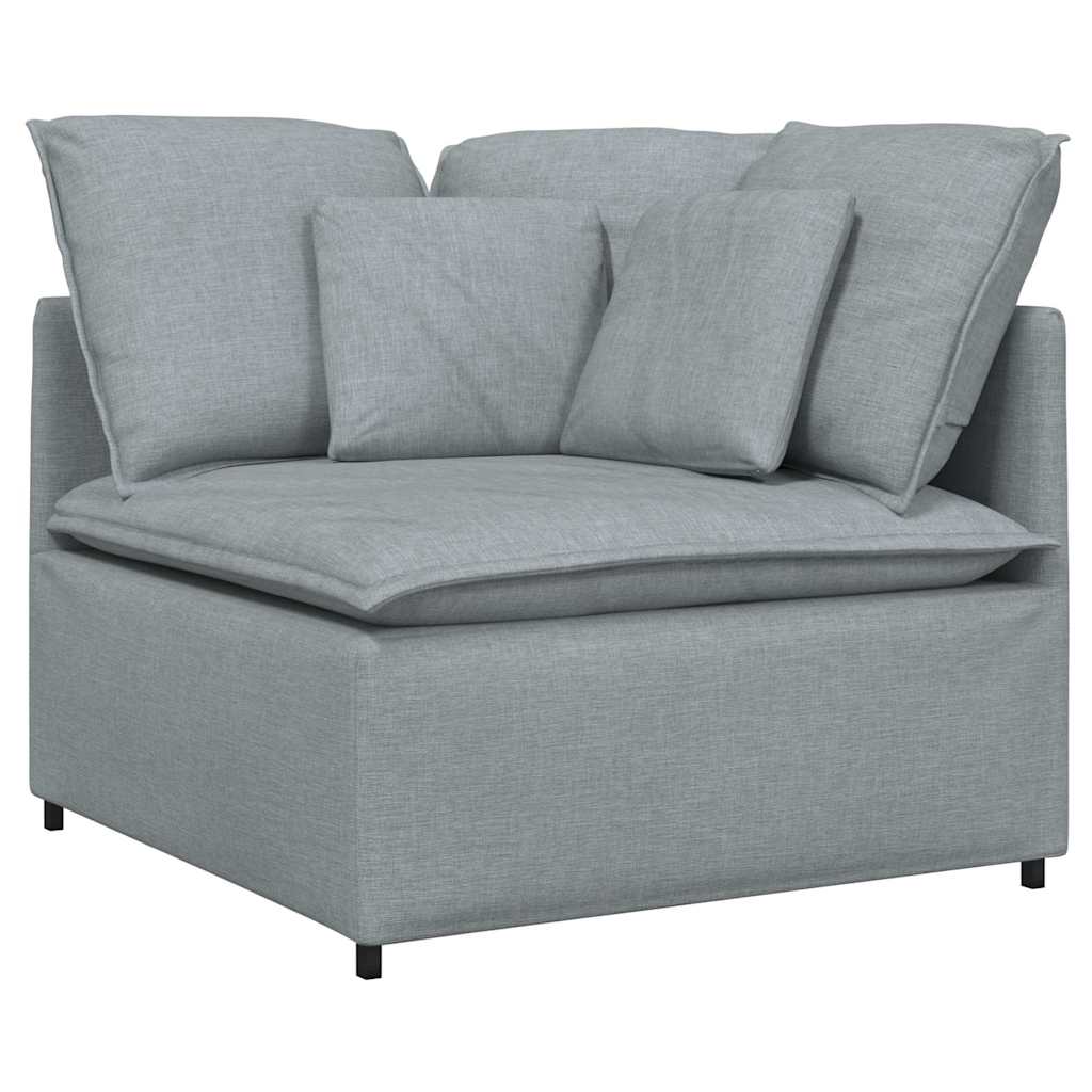 Canapé modulable avec repose-pieds et coussins en tissu gris clair - XIOS