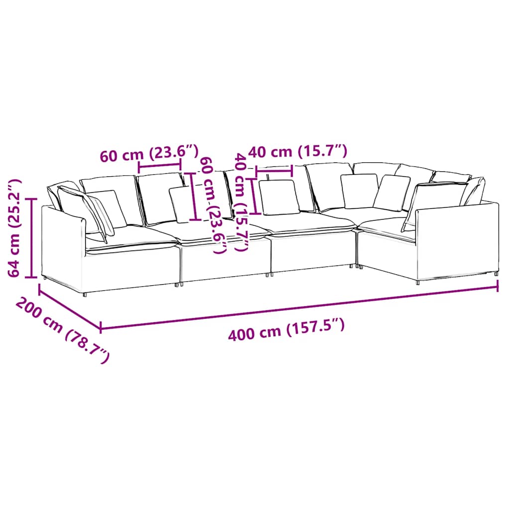 Canapé modulable avec coussins velours gris clair - XIOS