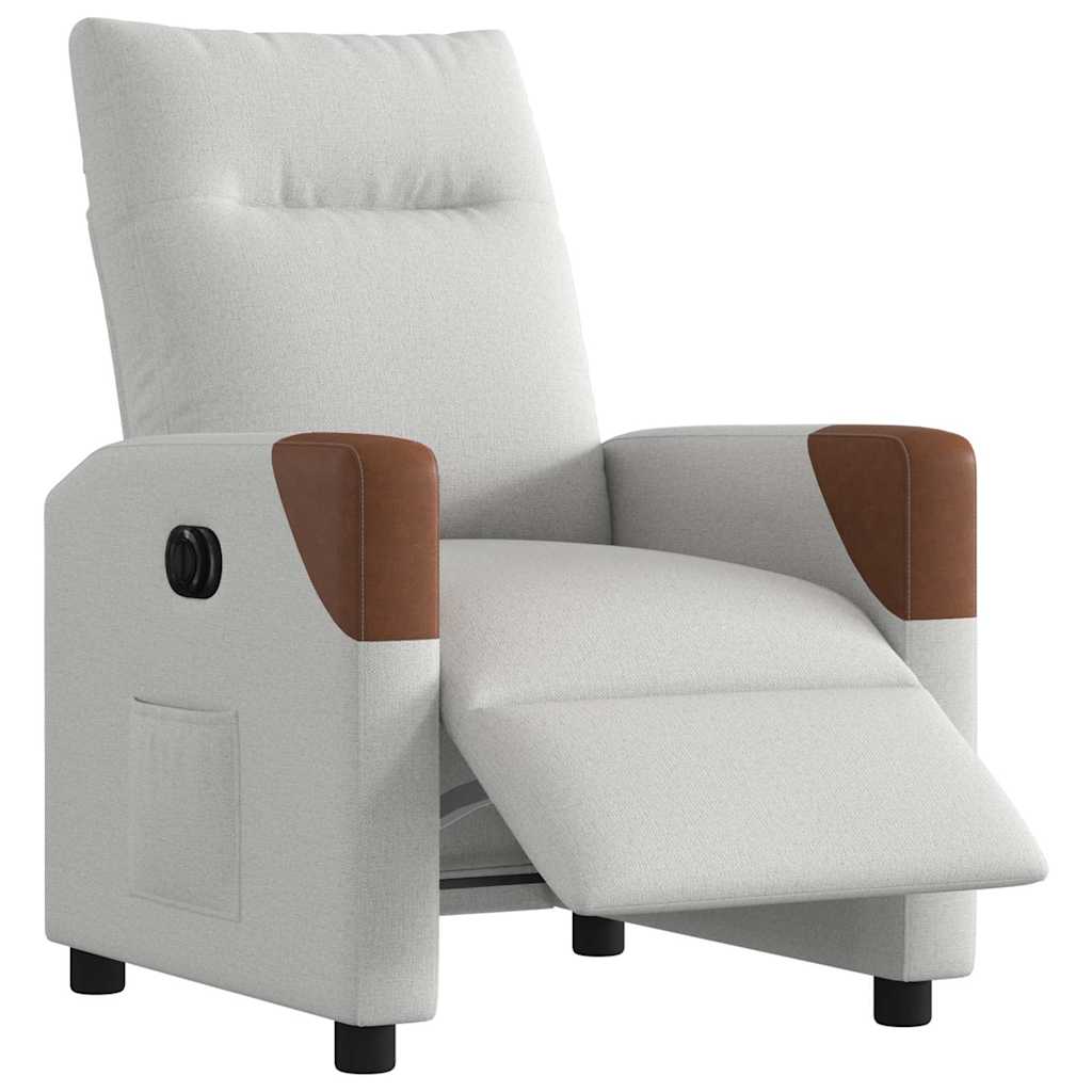 Fauteuil inclinable électrique gris nuage tissu - XIOS