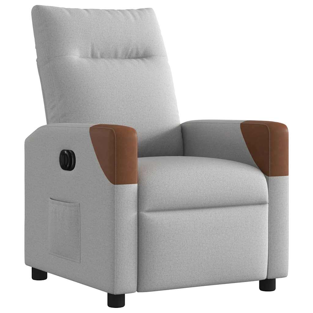 Fauteuil inclinable électrique gris nuage tissu - XIOS