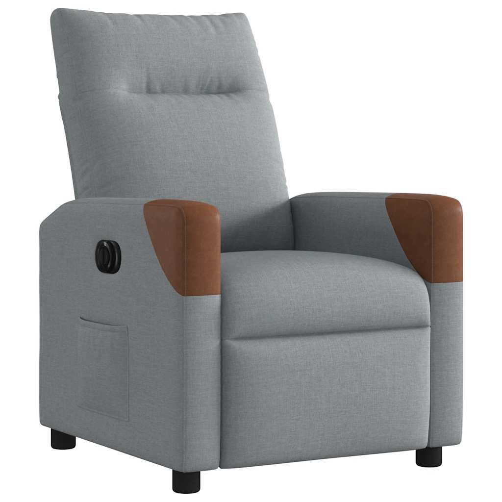 Fauteuil inclinable électrique Gris clair Tissu - XIOS