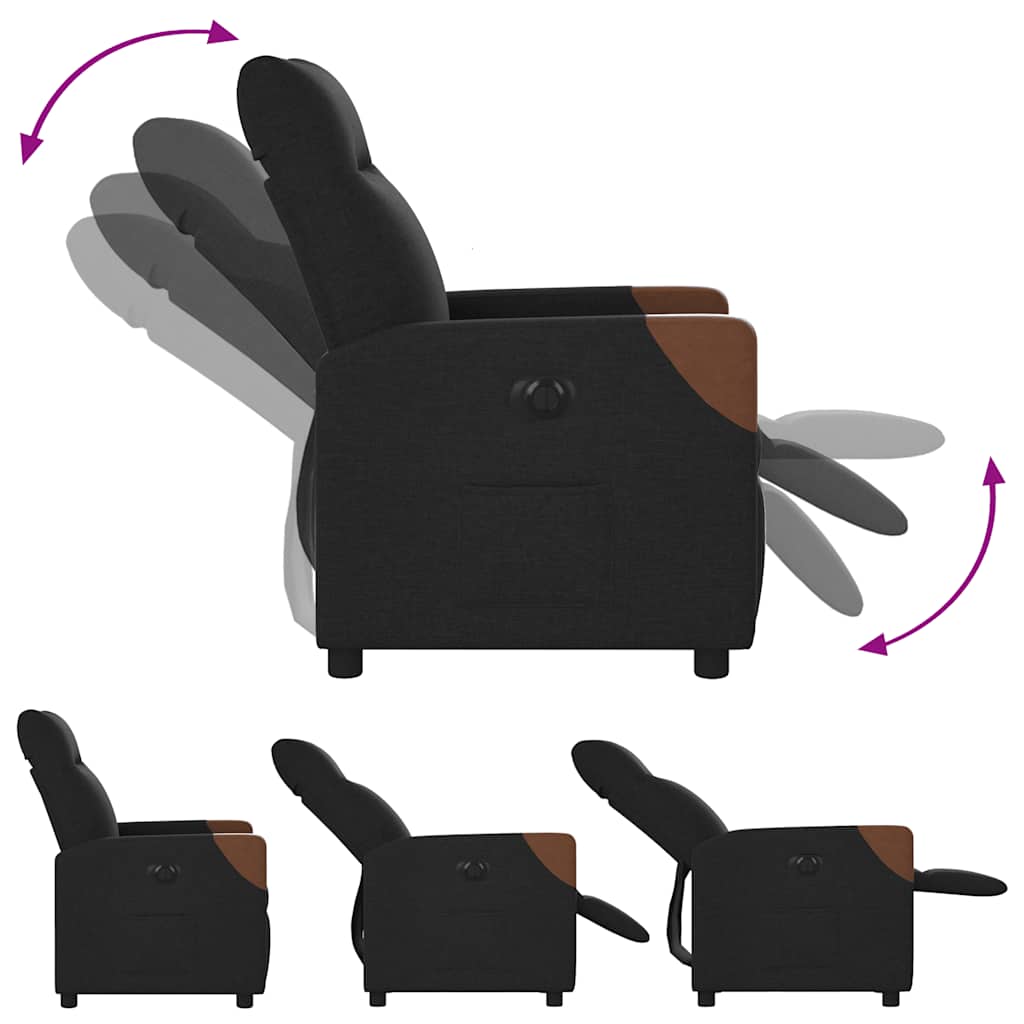 Fauteuil inclinable électrique Noir Tissu - XIOS
