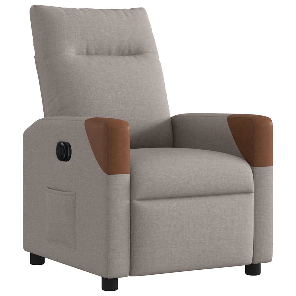 Fauteuil inclinable électrique Taupe Tissu - XIOS
