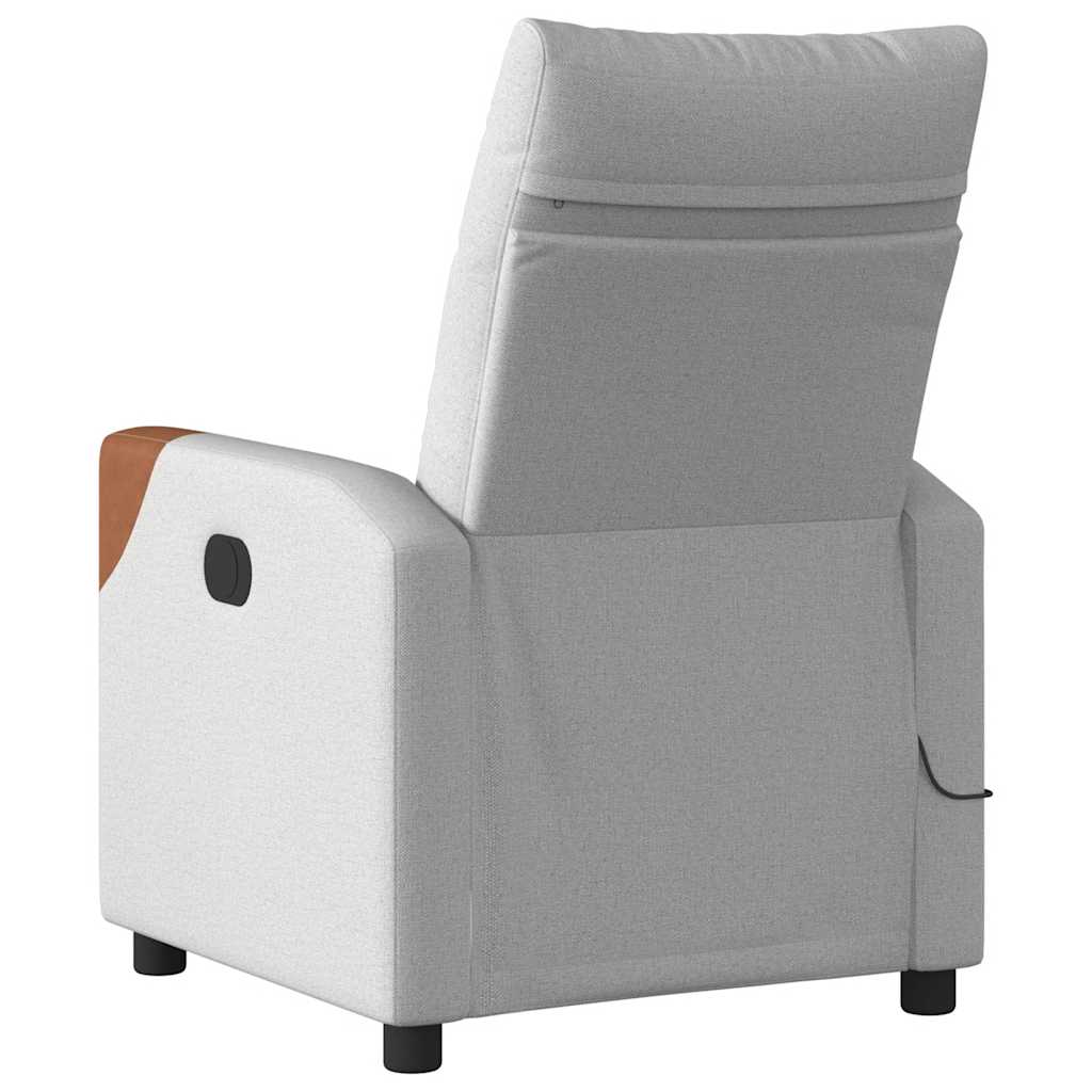 Fauteuil de massage inclinable électrique gris nuage tissu - XIOS