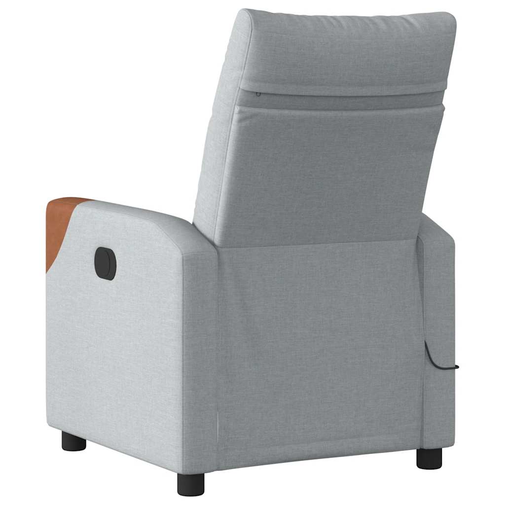 Fauteuil de massage inclinable électrique gris clair tissu - XIOS