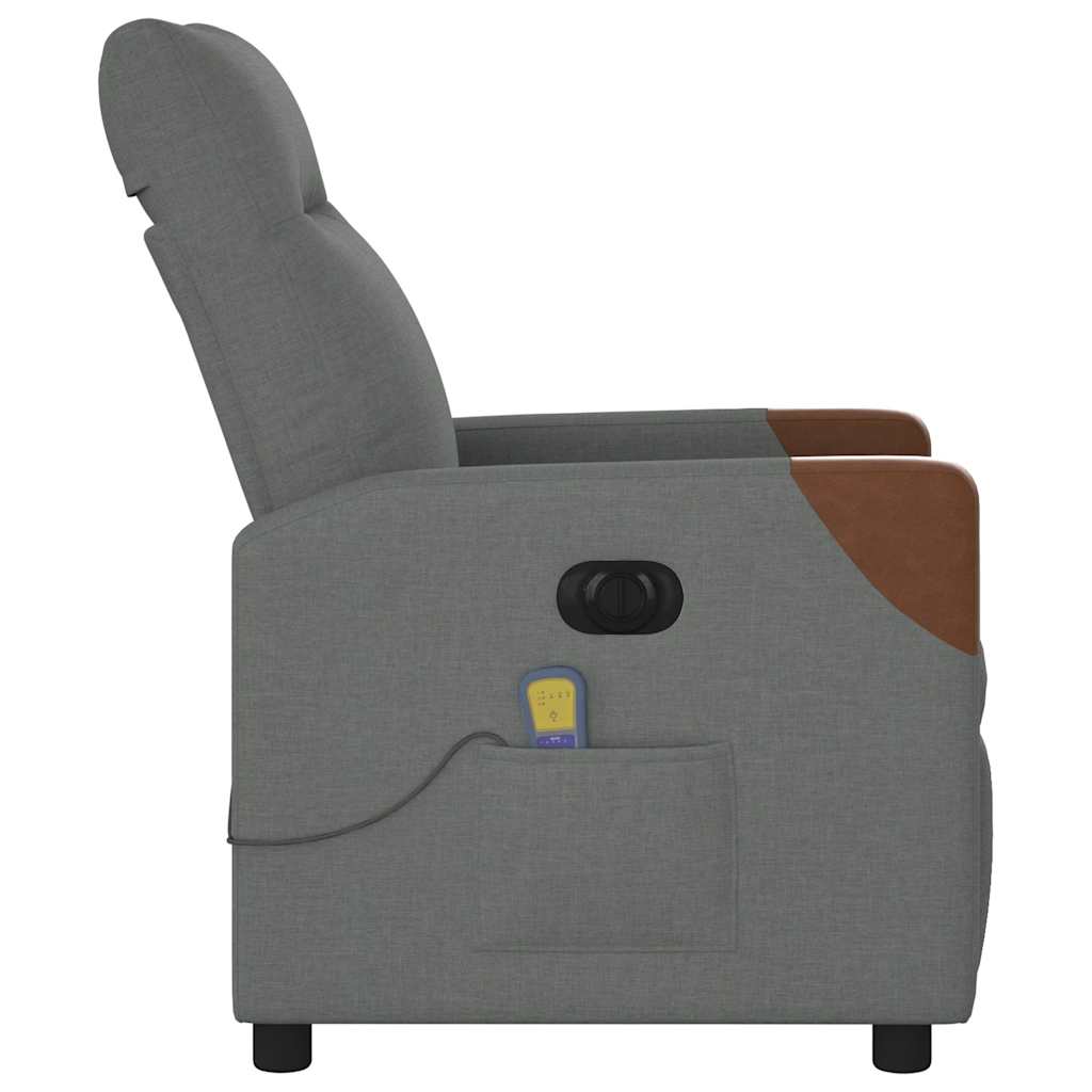 Fauteuil inclinable de massage électrique gris foncé tissu - XIOS