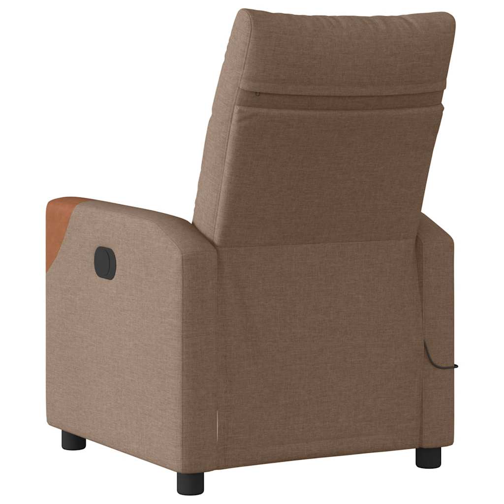 Fauteuil inclinable de massage électrique marron tissu - XIOS