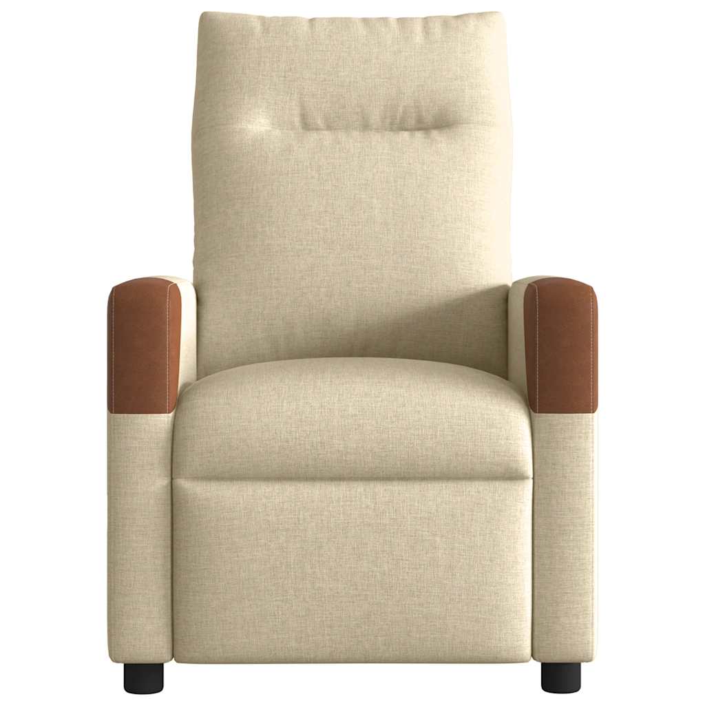 Fauteuil inclinable de massage électrique crème tissu - XIOS