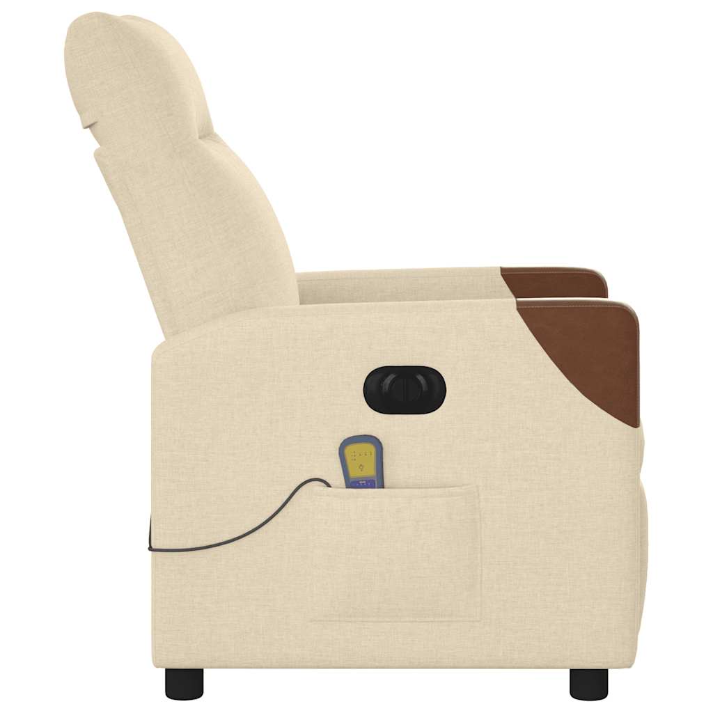 Fauteuil inclinable de massage électrique crème tissu - XIOS