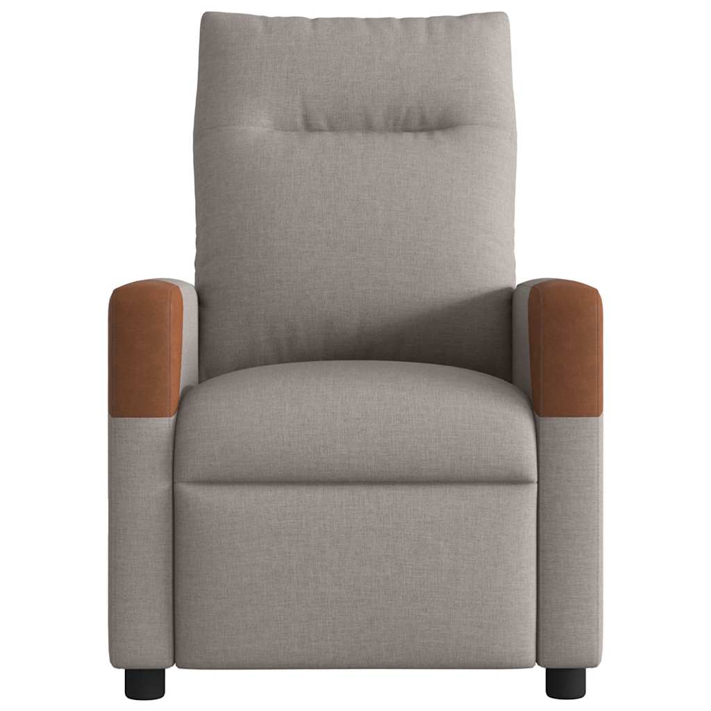 Fauteuil de massage inclinable électrique Taupe Tissu