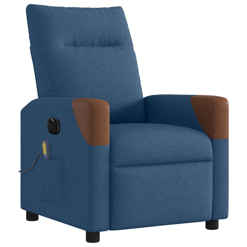 Fauteuil inclinable de massage électrique Bleu Tissu