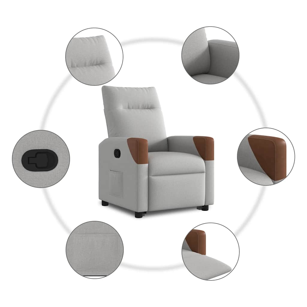 Fauteuil inclinable gris nuage tissu - XIOS