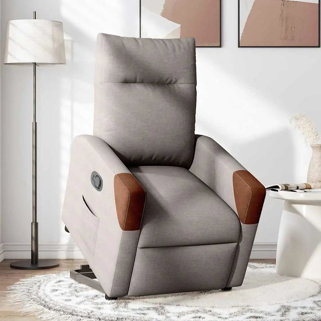 Fauteuil inclinable taupe tissu - XIOS