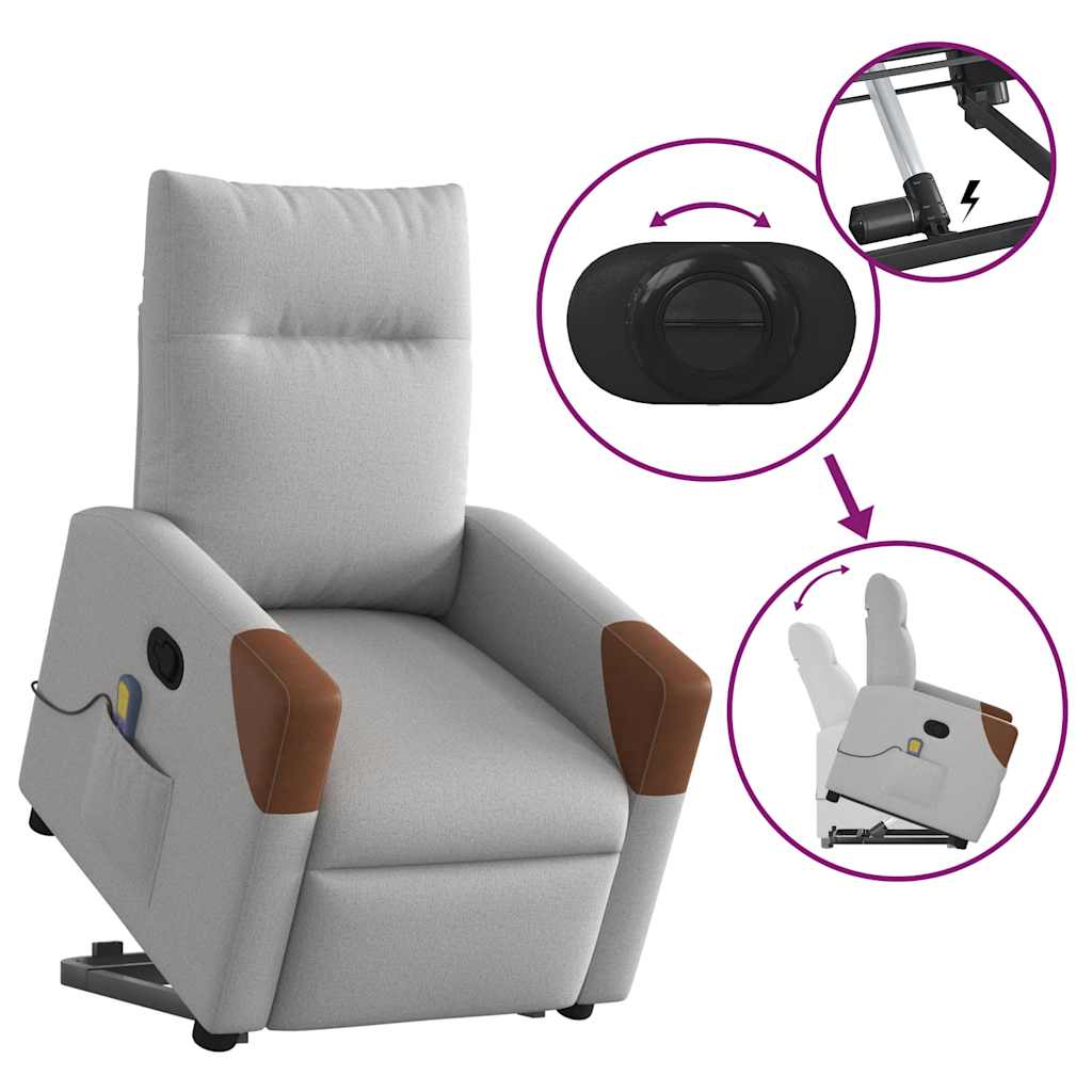 Fauteuil de massage inclinable gris nuage tissu - XIOS