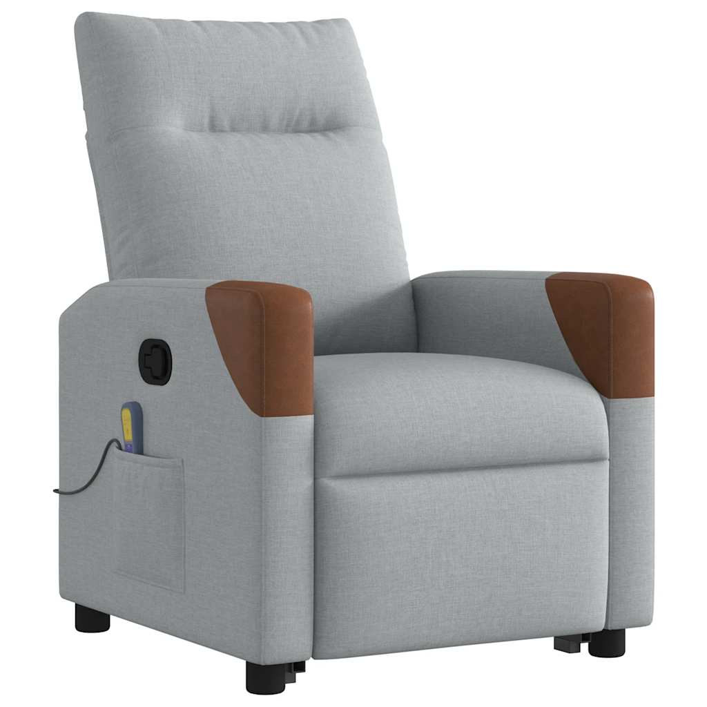 Fauteuil de massage inclinable Gris clair Tissu - XIOS