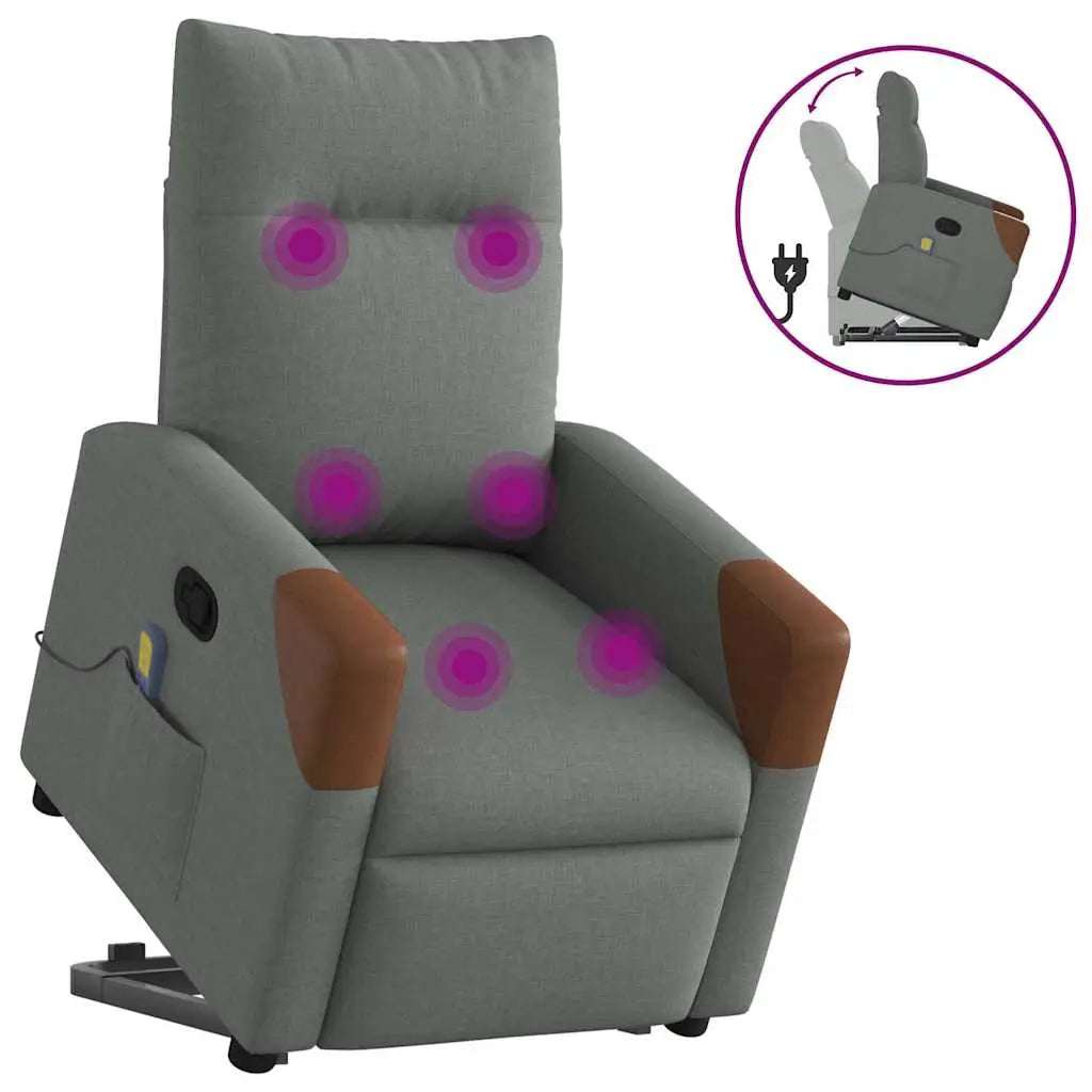 Fauteuil de massage inclinable Gris foncé Tissu - XIOS