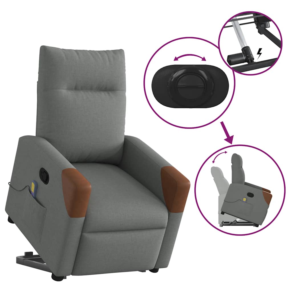 Fauteuil de massage inclinable Gris foncé Tissu - XIOS