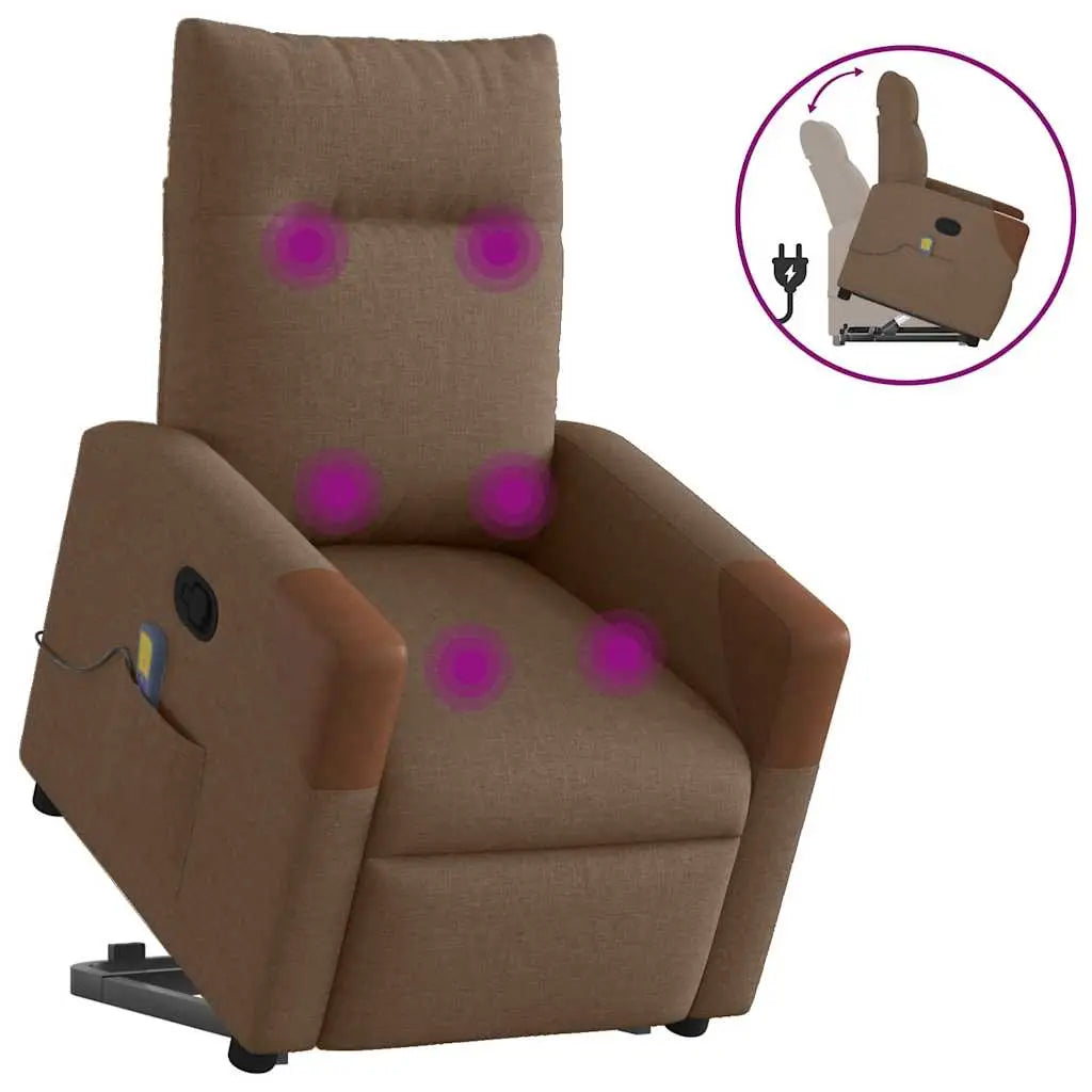 Fauteuil de massage inclinable Marron Tissu - XIOS
