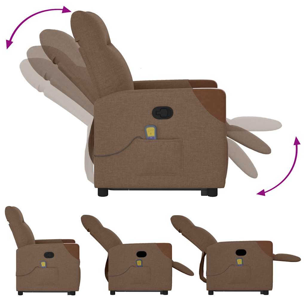 Fauteuil de massage inclinable Marron Tissu - XIOS