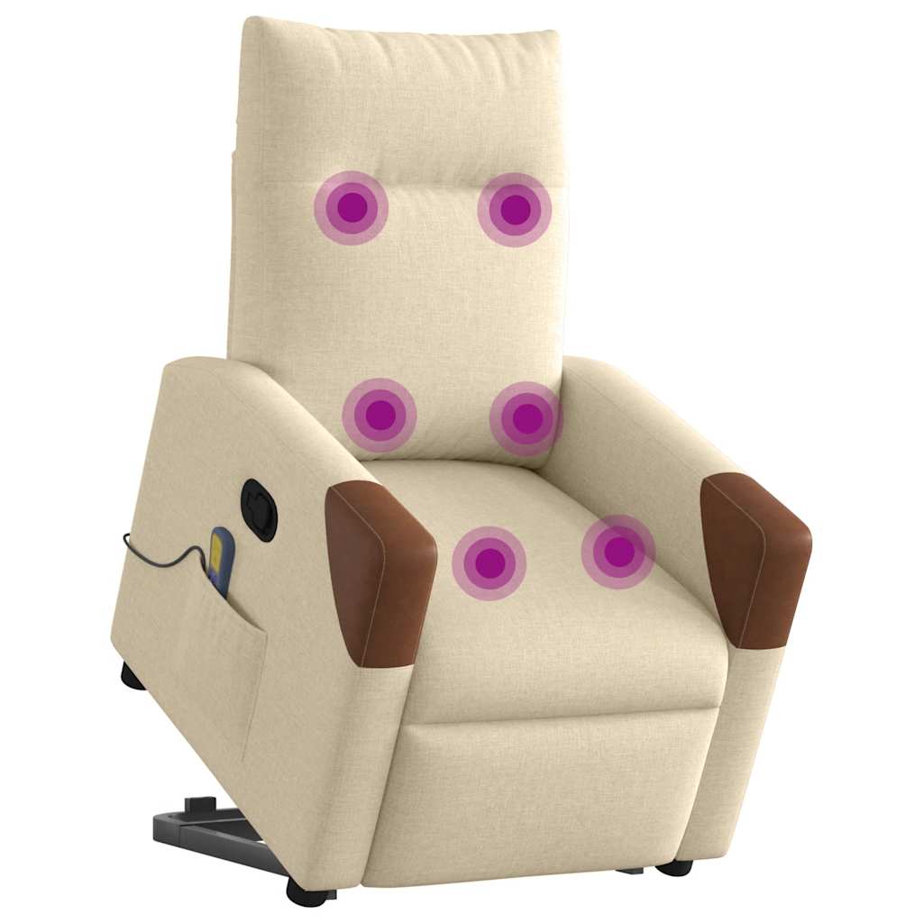 Fauteuil inclinable de massage Crème Tissu - XIOS