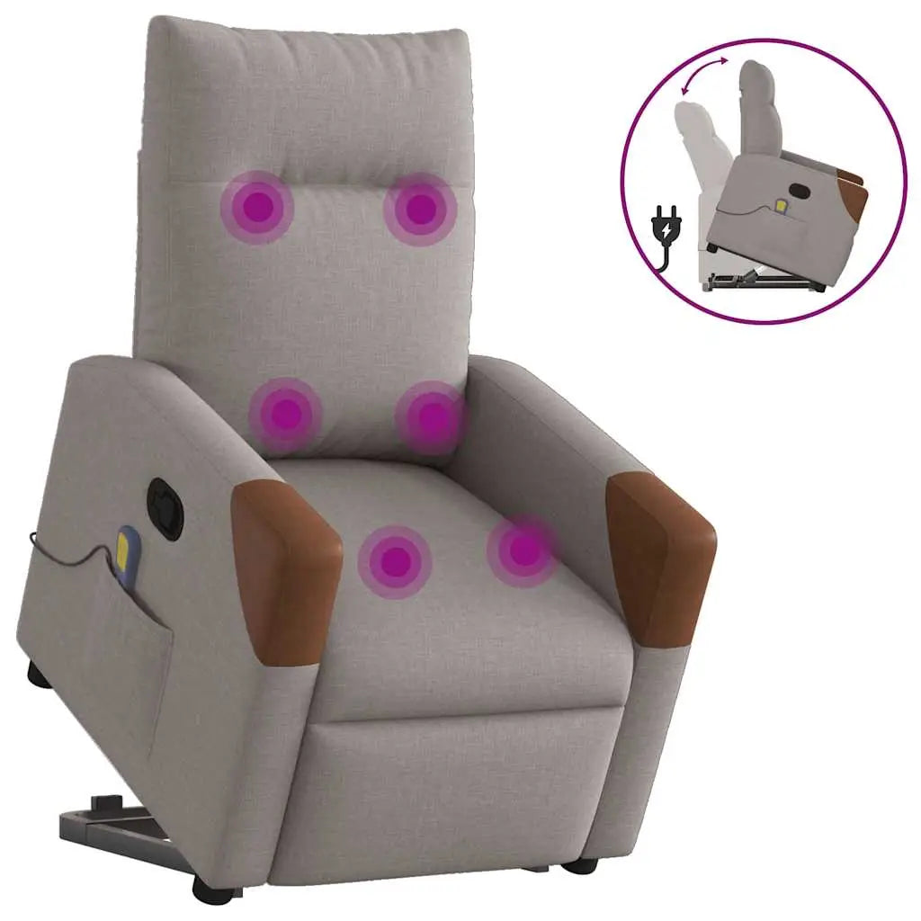 Fauteuil inclinable de massage Taupe Tissu - XIOS