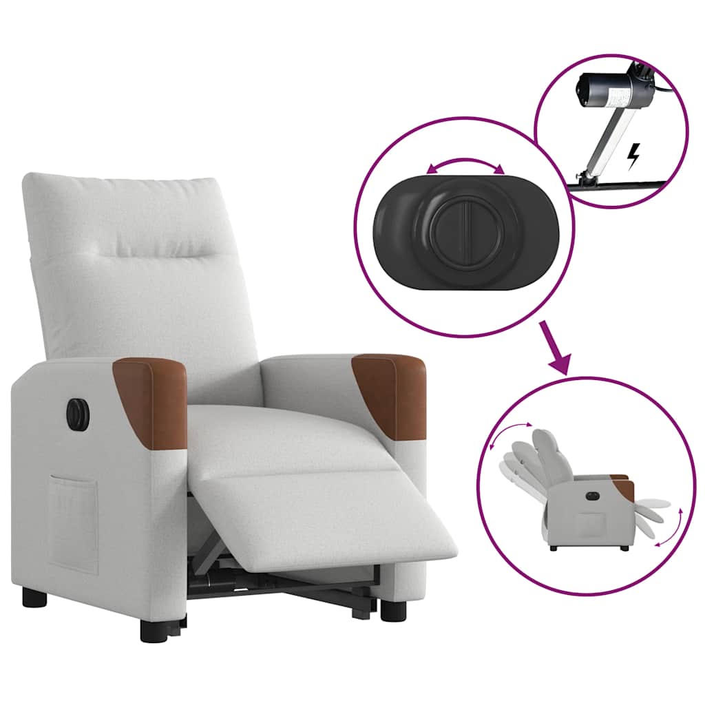 Fauteuil inclinable électrique gris nuage tissu - XIOS
