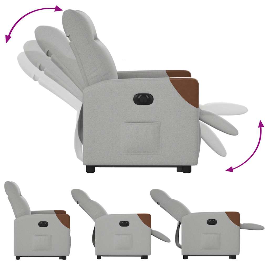 Fauteuil inclinable électrique gris nuage tissu - XIOS