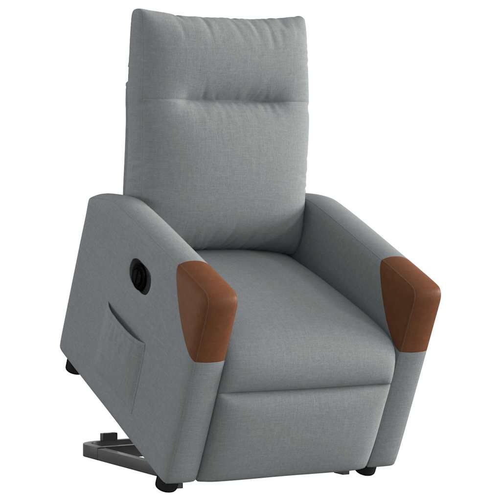 Fauteuil inclinable électrique gris clair tissu - XIOS