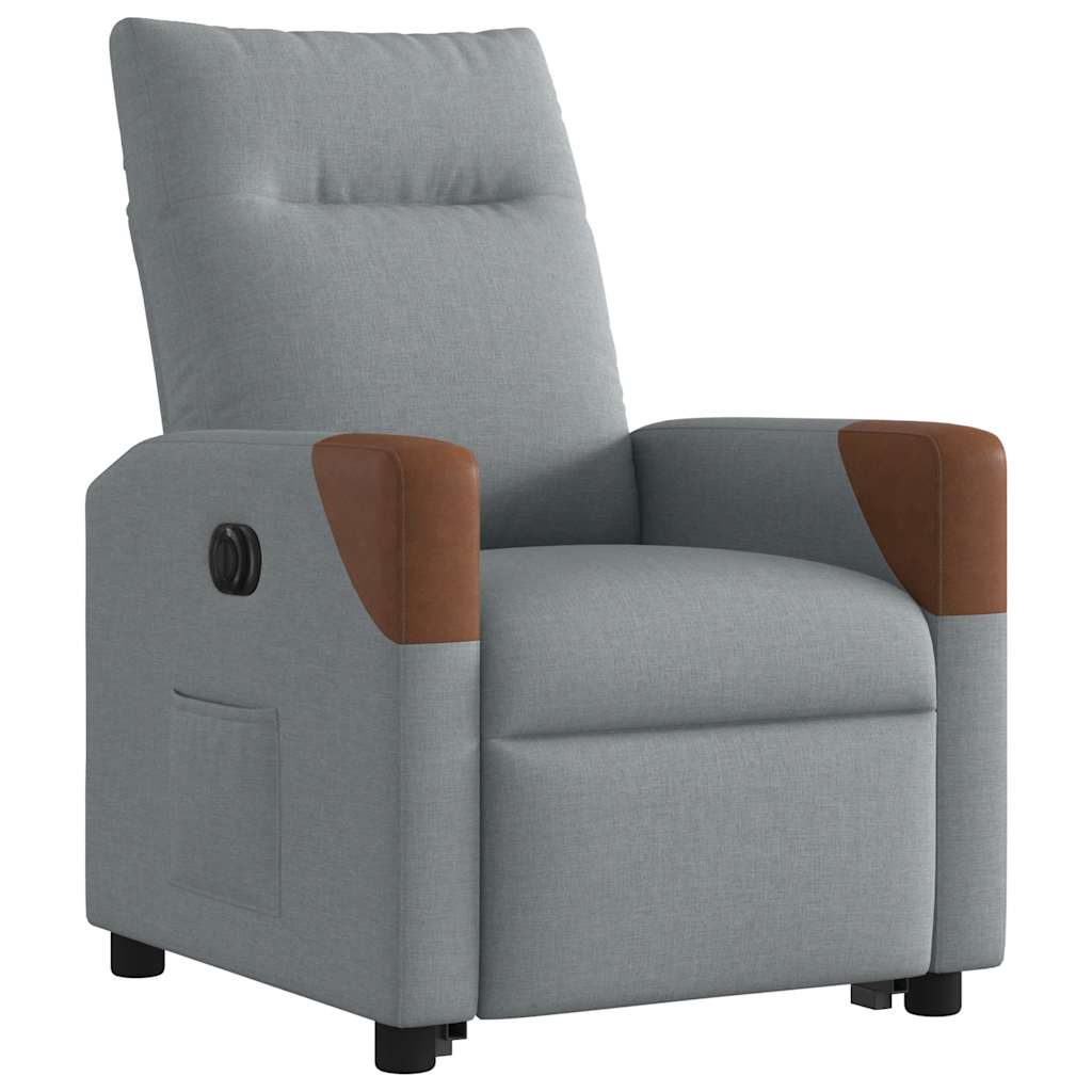Fauteuil inclinable électrique gris clair tissu - XIOS