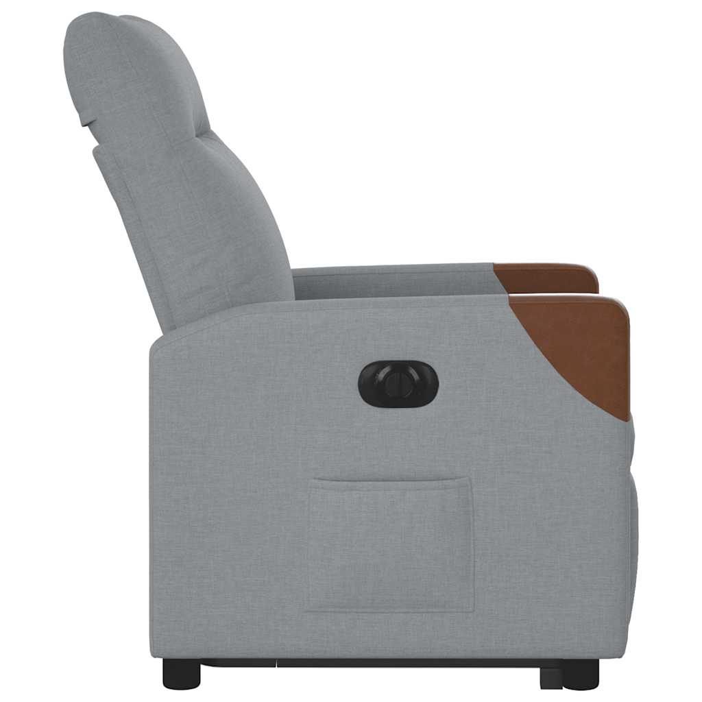 Fauteuil inclinable électrique gris clair tissu - XIOS