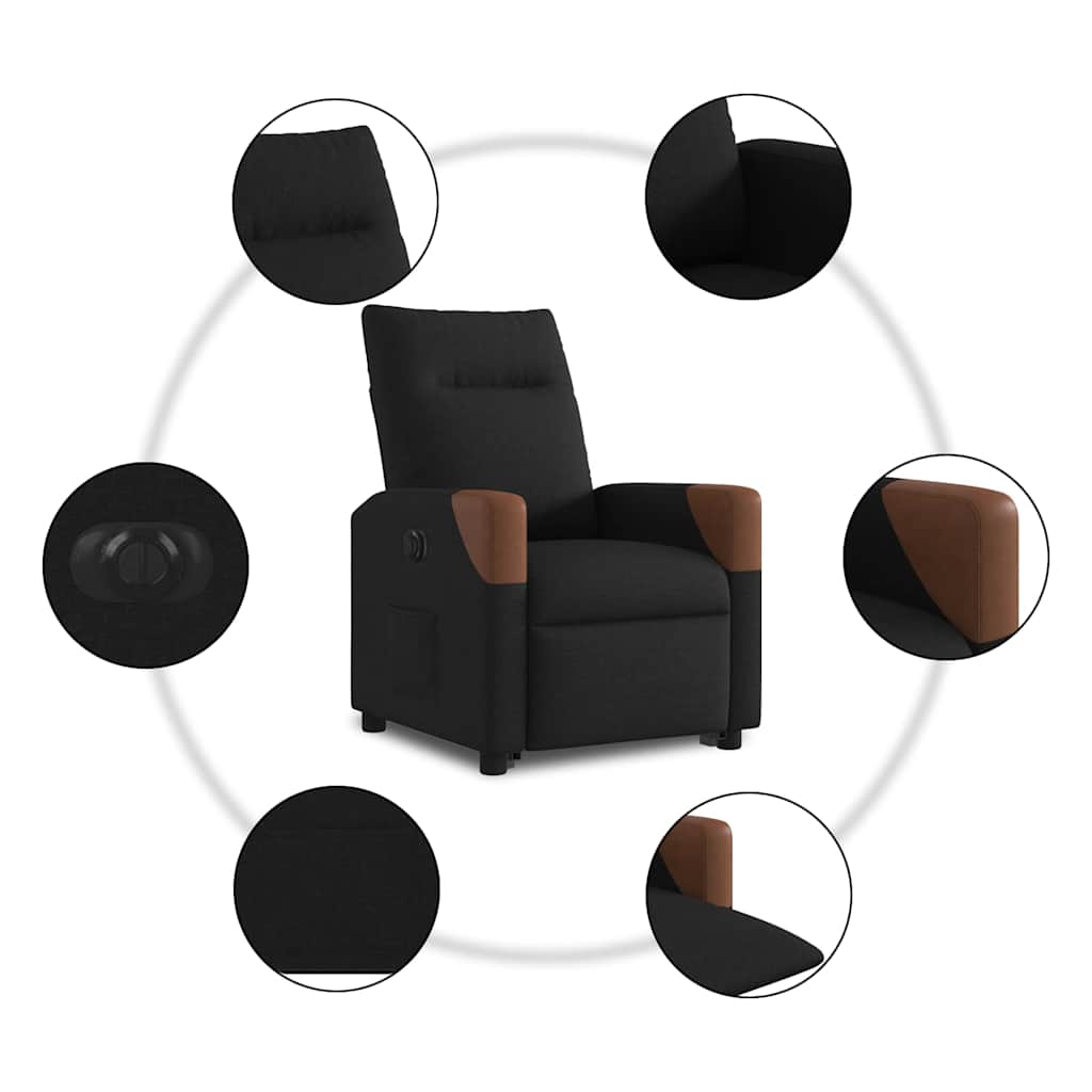Fauteuil inclinable électrique noir tissu - XIOS