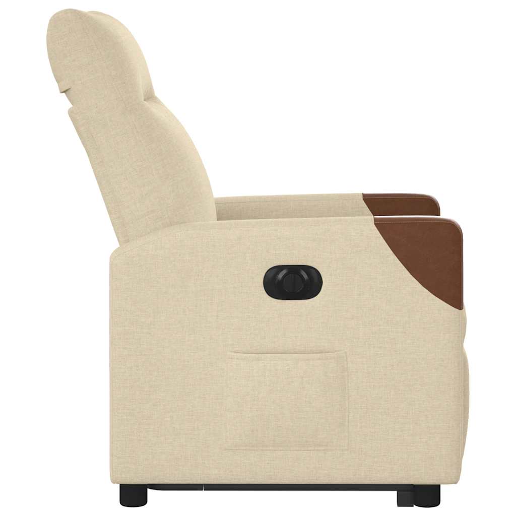 Fauteuil inclinable électrique crème tissu - XIOS