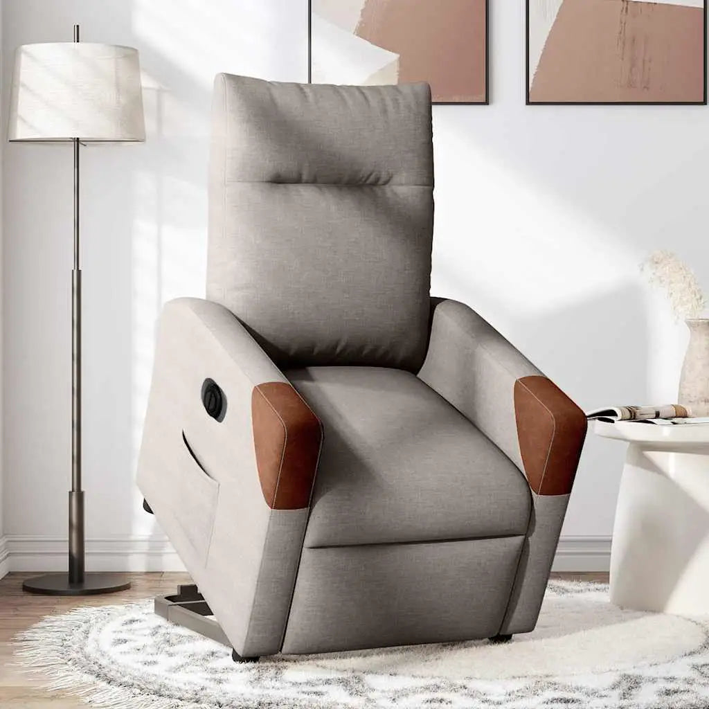 Fauteuil inclinable électrique taupe tissu - XIOS
