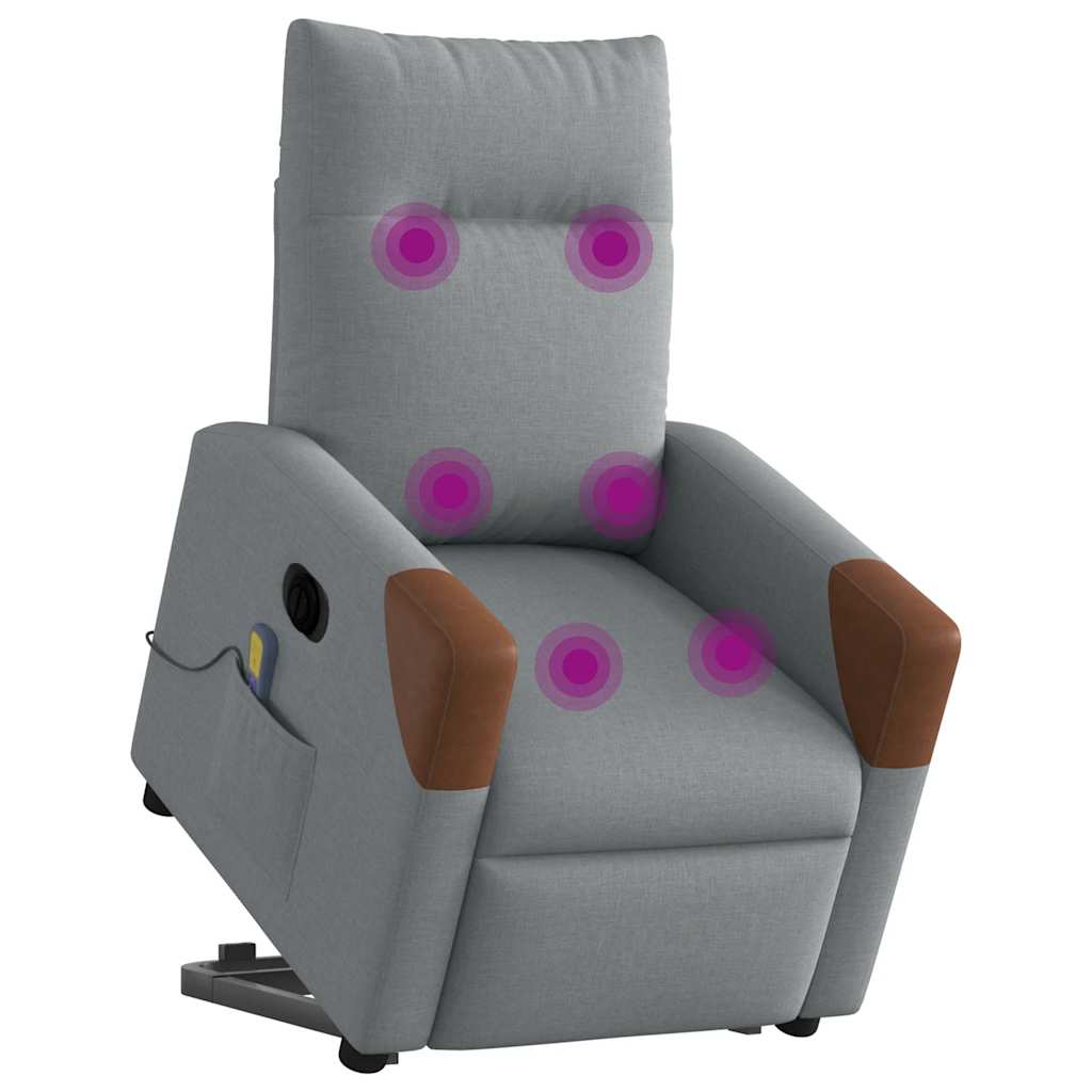 Fauteuil inclinable de massage électrique Gris clair Tissu - XIOS