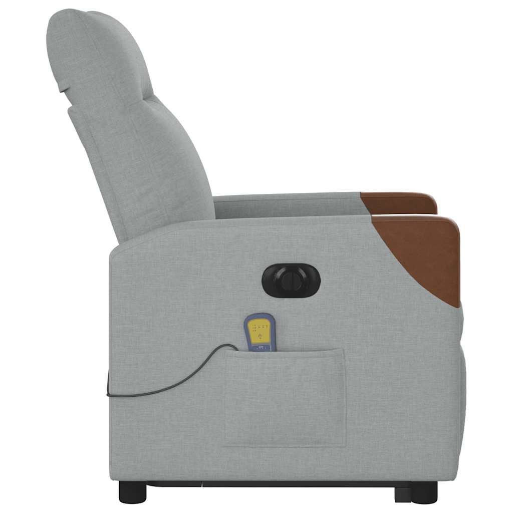 Fauteuil inclinable de massage électrique Gris clair Tissu - XIOS