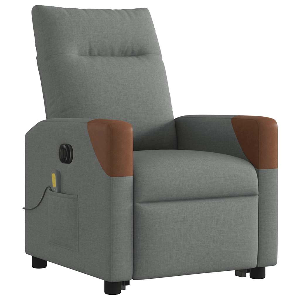 Fauteuil inclinable de massage électrique Gris foncé Tissu - XIOS