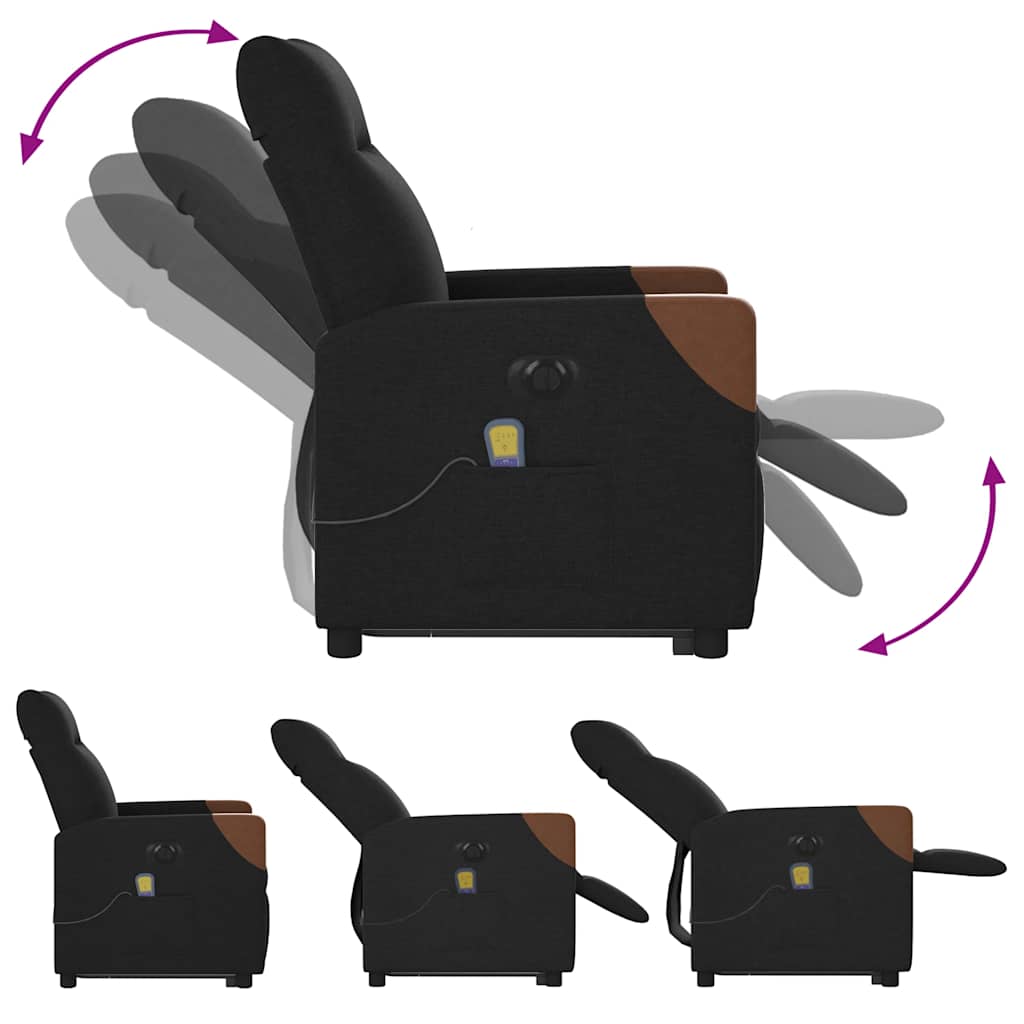 Fauteuil inclinable de massage électrique Noir Tissu - XIOS