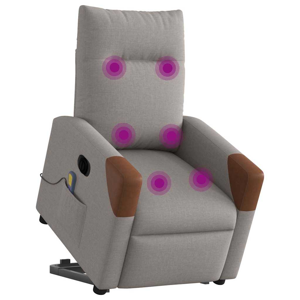Fauteuil inclinable de massage électrique Taupe Tissu - XIOS