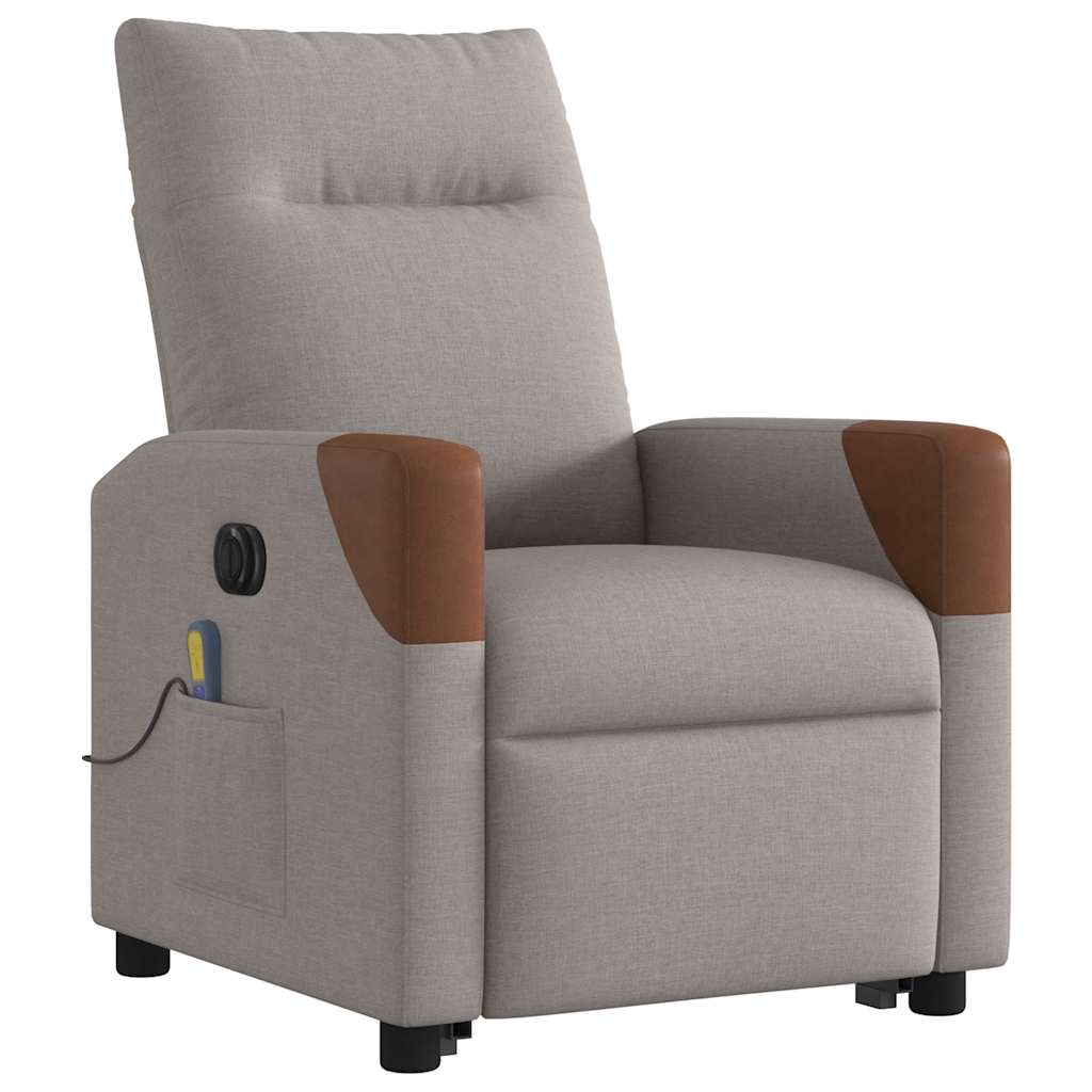 Fauteuil inclinable de massage électrique Taupe Tissu - XIOS