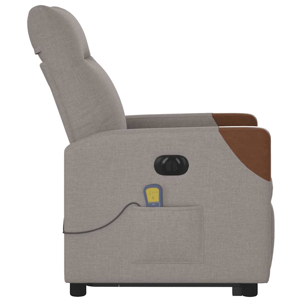 Fauteuil inclinable de massage électrique Taupe Tissu - XIOS