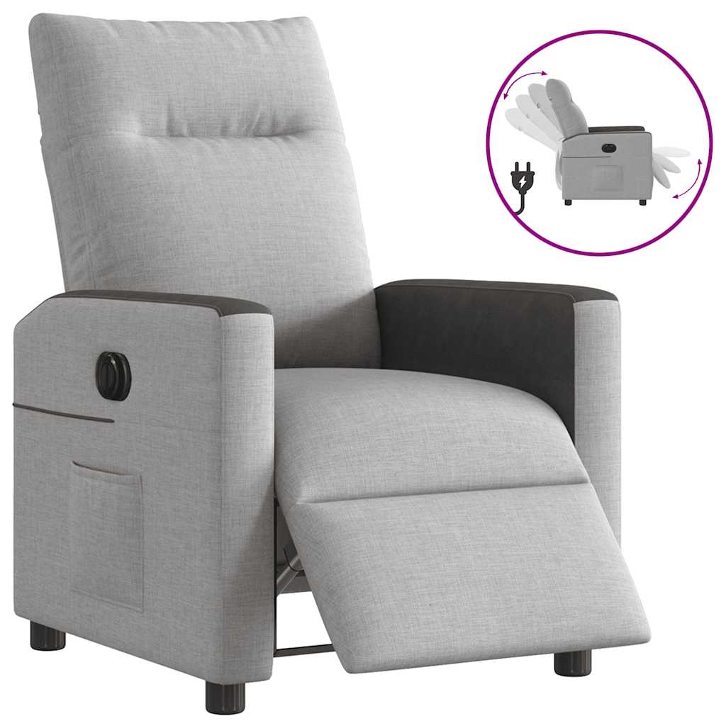 Fauteuil inclinable électrique gris nuage tissu - XIOS