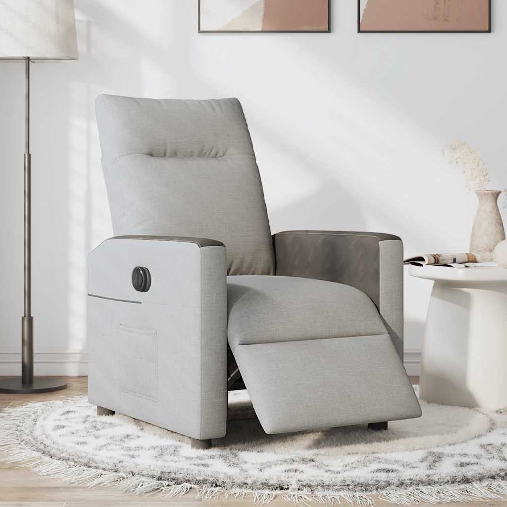 Fauteuil inclinable électrique gris nuage tissu - XIOS
