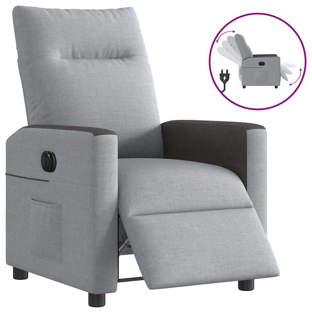 Fauteuil inclinable électrique Gris clair Tissu - XIOS