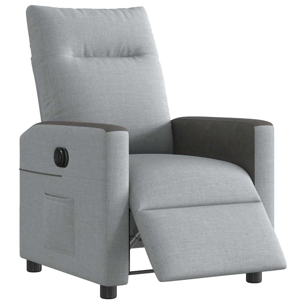 Fauteuil inclinable électrique Gris clair Tissu - XIOS