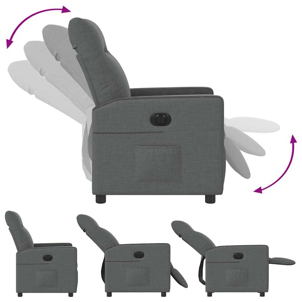 Fauteuil inclinable électrique Gris foncé Tissu - XIOS
