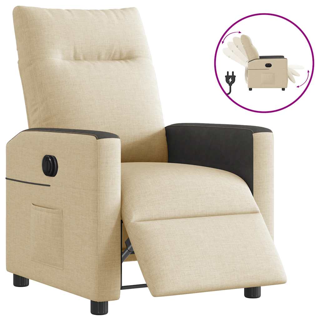 Fauteuil inclinable électrique Crème Tissu - XIOS
