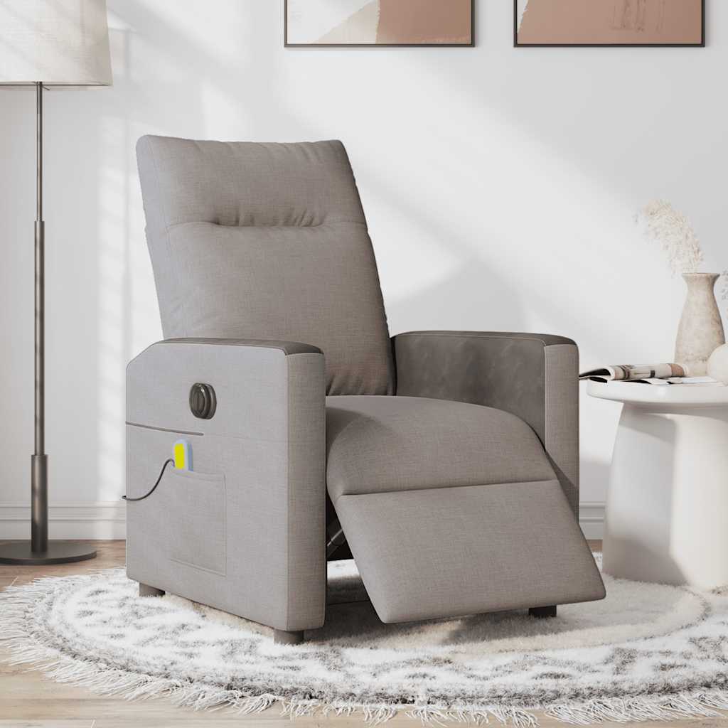 Fauteuil de massage inclinable électrique Taupe Tissu - XIOS