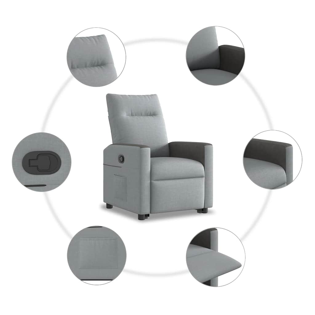 Fauteuil inclinable Gris clair Tissu - XIOS