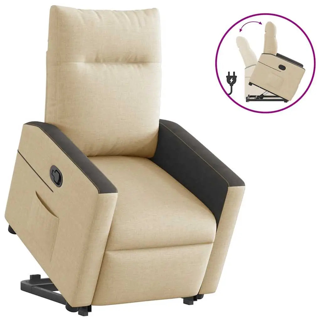 Fauteuil inclinable Crème Tissu - XIOS
