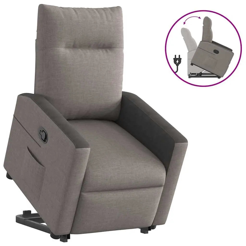 Fauteuil inclinable taupe tissu - XIOS